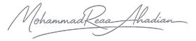 امضای محمدرضا احدیان - برنامه نویس .NET و مدرس توسعه نرم افزار